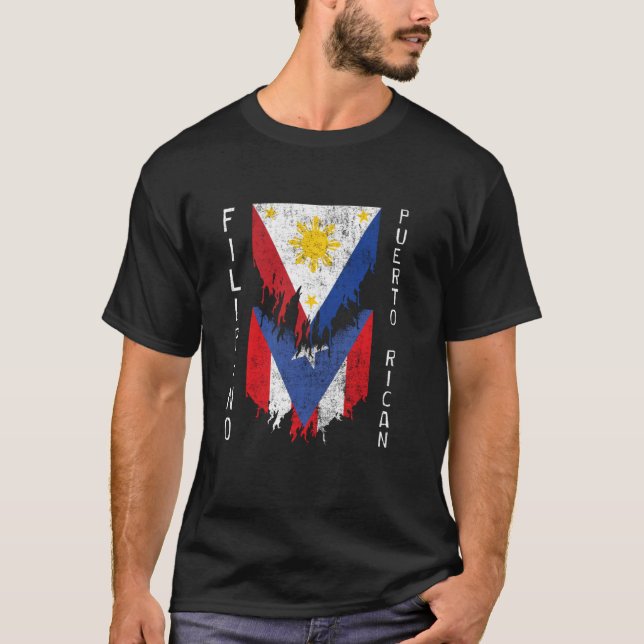 Camiseta Filipino Puerto Rican Flagped Filipinas Pue (Frente)