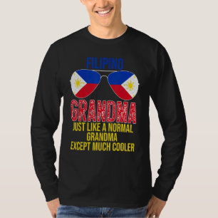Camiseta Filipino Vovó Filipinas Bandeira Óculos de sol Mot
