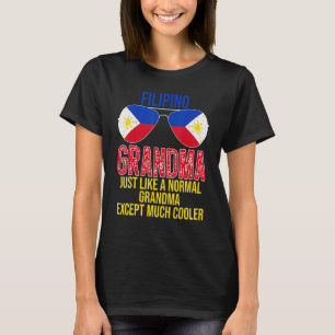 Camiseta Filipino Vovó Filipinas Bandeira Óculos de sol Mot