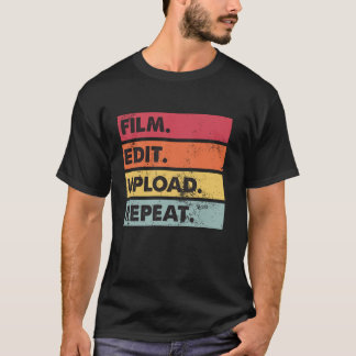 Camiseta Film Edit Upload Repetir Fazer de filme Editor de 