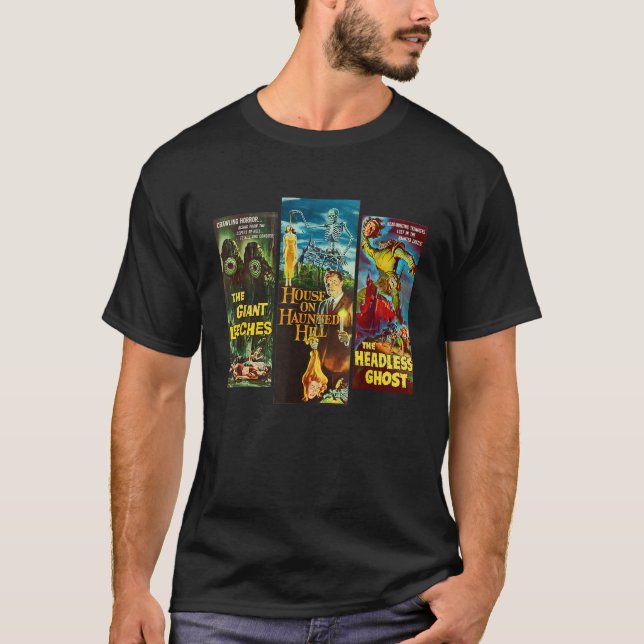 Camiseta Filme Clássico de Halloween Monster Poster Horror (Frente)