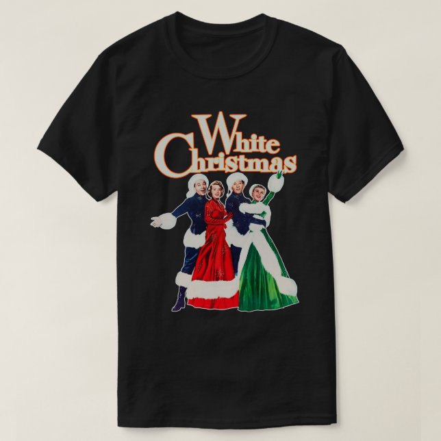Camiseta Filme clássico de Natal branco de 1954 (Frente do Design)