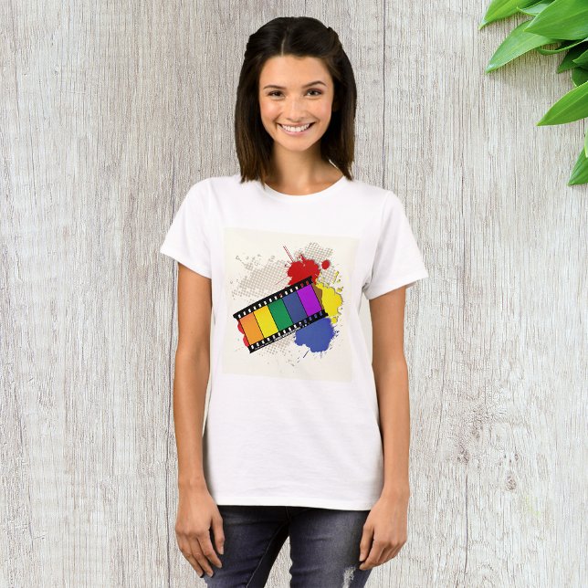 Camiseta Filme Colorido Arco-Íris Pop Art (Criador carregado)