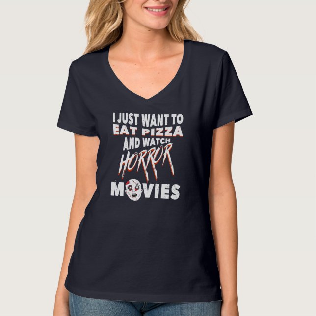 Camiseta Filme de cinema - fã de pizza (Frente)