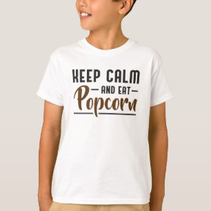 Camiseta Filme de Cinema Popcorn Day Manter Calma Snack Ide
