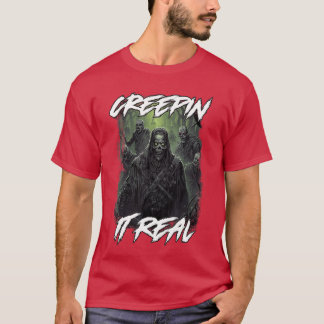 Camiseta Filme de Terror Retro Halloween Zombies Creepin It