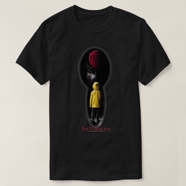 Camiseta Filme de TI Georgie Red Balon Você vai flutuar dem (Frente do Design)