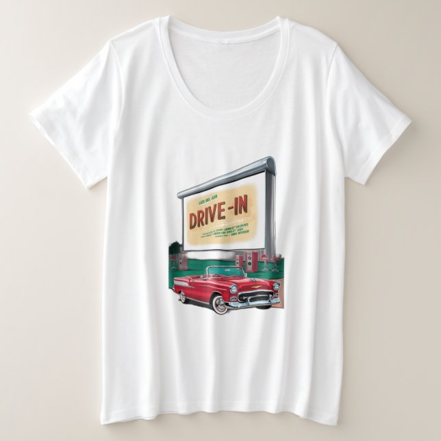 Camiseta filme drive-in estilo 1950s (Frente do Design)