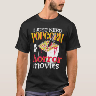 Camiseta Filme esquisito precisa de pipoca e filmes de terr
