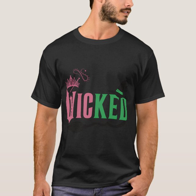 Camiseta Filme Wicked 2024 Rosa e Verde (Frente)