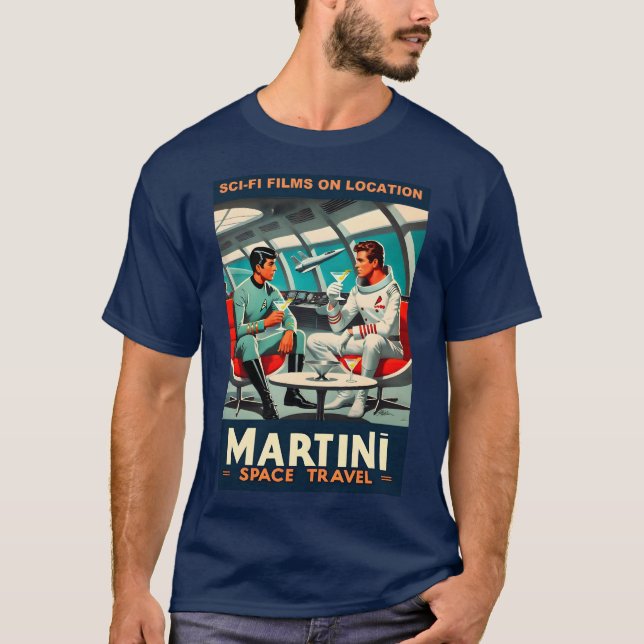 Camiseta Filmes Científicos-Fi Do Poster de viagens Espacia (Frente)