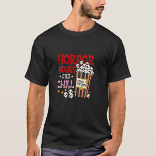 Camiseta Filmes De Horror E Enchimento De Pipoca Engraçada