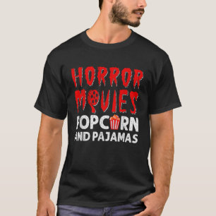 Camiseta Filmes De Horror Pipoca E Pijamas Estranham Horror