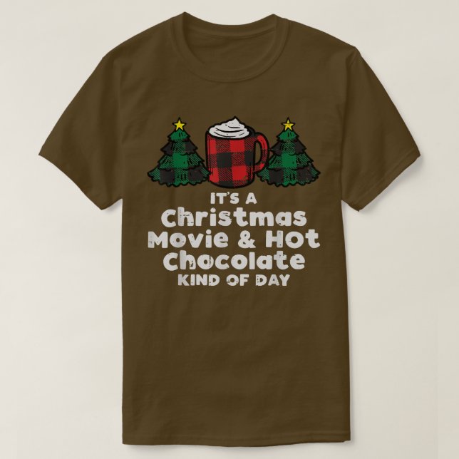 Camiseta Filmes de Natal Chocolate Quente Xmas Pijamas Me (Frente do Design)
