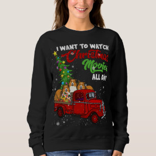 Camiseta Filmes De Natal Engraçado Sheltie Filmes Red Truck