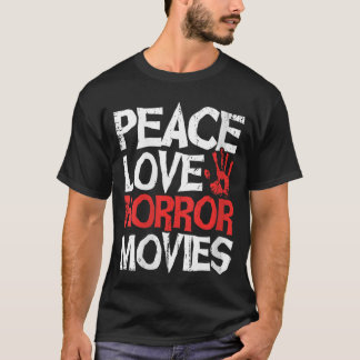 Camiseta Filmes de Terror Assustadores para Mulheres Paz Am