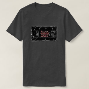 Camiseta Filmes de terror - Cassete de vídeo preto em preto