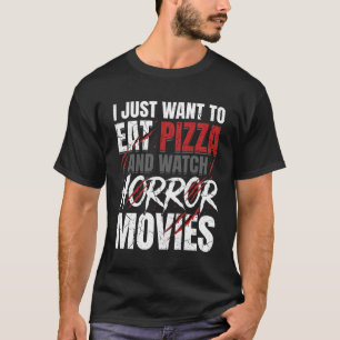 Camiseta Filmes de Terror de Pizza Design de Halloween_1