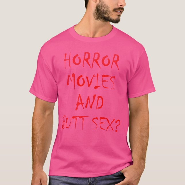 Camiseta Filmes de terror e retrato de bumbum (Frente)