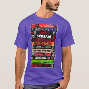 Camiseta Filmes de terror em VHS de Wes Craven Pilha famili