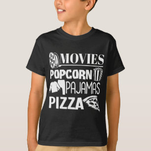 Camiseta Filmes Decorados Pipoca Pipoca Pizza Filme Nig