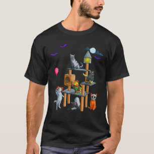 Camiseta Filmes Engraçados de Horror de Gato Fofo Halloween