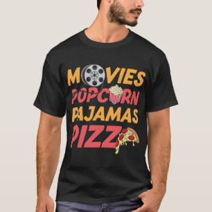 Camiseta Filmes Pipocas Pipocas Pizza Engraçado