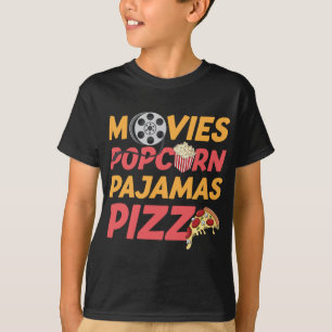 Camiseta Filmes Pipocas Pipocas Pizza Engraçado