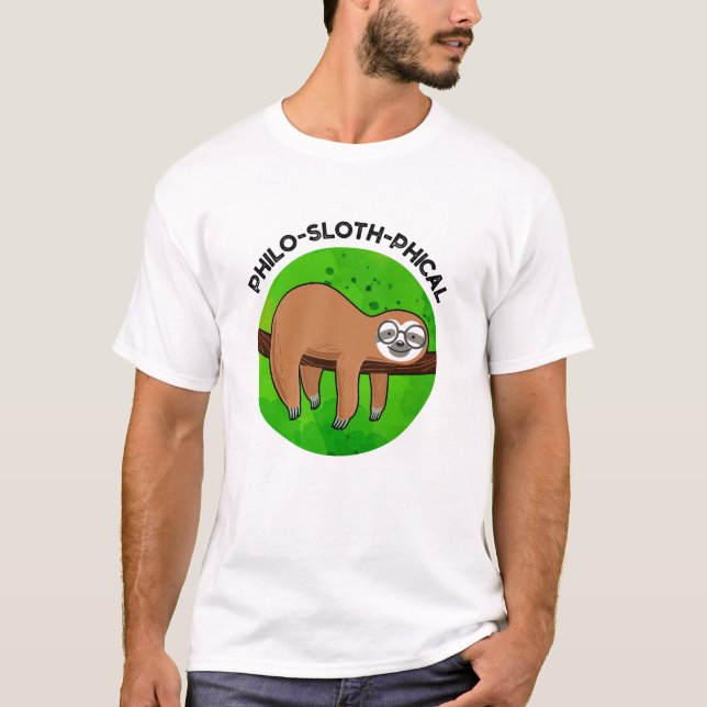 Camiseta Filo-preguiçoso Funny Animal Sloth Pun (Frente)