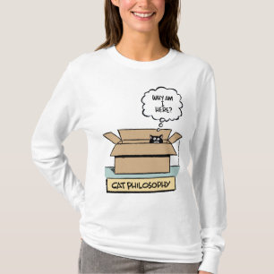 Camiseta Filosofia do gato - Capa longa das senhoras