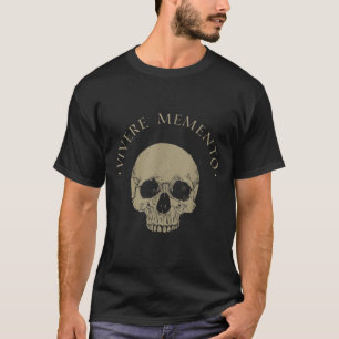 Camiseta Filosofia estática Vivere Memento Crânio Stoicismo