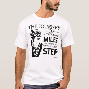 Camiseta Filosofia Lao Tzu Preto Milhares De Milhas