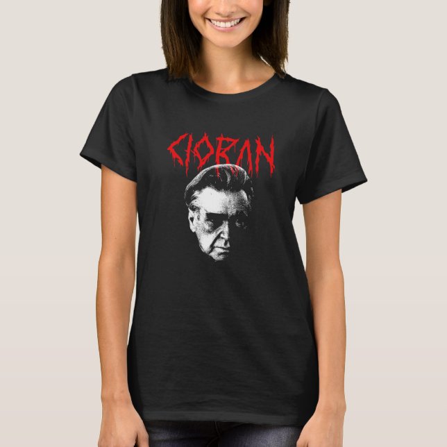 Camiseta Filósofo de Metais Pesados de Morte Emil Cioran -  (Frente)