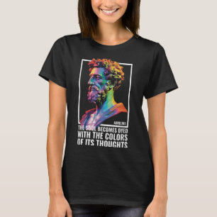 Camiseta Filósofo Stoic Citação Filosofia Grega Marcus Au