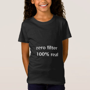 Camiseta filtro zero, 100 % real a preto