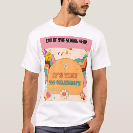 Camiseta Fim 🎉 Ano Escolar com as Víblias Retro e Alegria