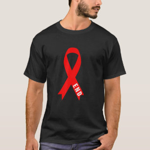 Camiseta Fim da Aids Red Ribbon Dia Mundial da AIDS/HIV Doe