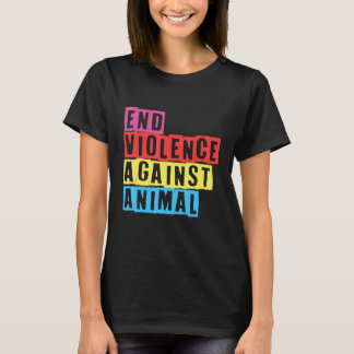 Camiseta Fim da violência contra o Anim Vegetariano Animal