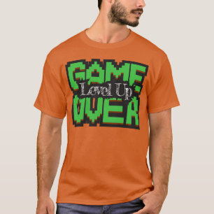 Camiseta Fim de Jogo Subir de Nível Mundo de Jogo Retro Pie