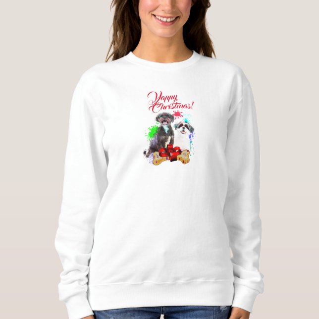 Camiseta Fim de Natal Personalizável de Shih Tzu Dog (Frente)