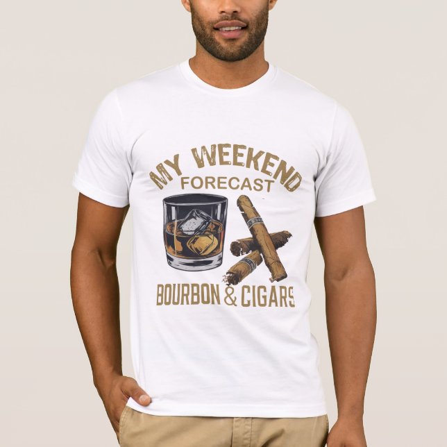 Camiseta "Fim de semana Bourbon e Tee Gráfico de Previsão d (Frente)