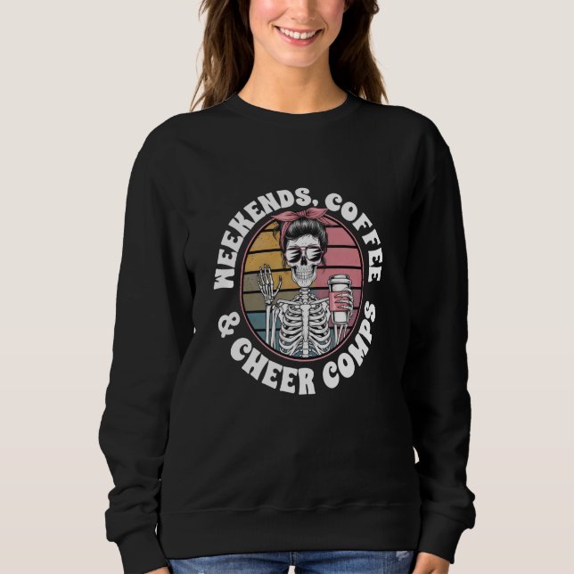 Camiseta Fim De Semana Café Anima Mãe De Uma Mãe Cheerleade (Frente)