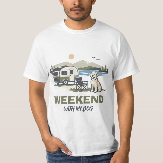 Camiseta Fim de Semana Com Meu Cachorro (Frente)