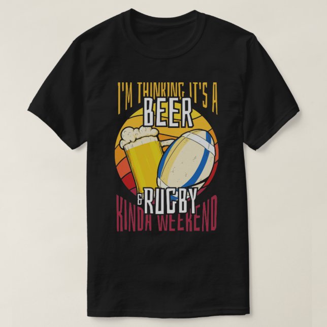 Camiseta Fim de Semana da Cerveja e do Rugby (Frente do Design)