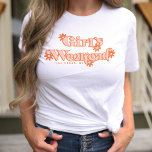 Camiseta Fim de Semana das Meninas Festa de Solteira Retro<br><div class="desc">Comece o fim de semana da festa certo com esta divertida e retrô camiseta Fim de Semana das Meninas que é perfeita para festas de solteira e aniversário! Apresenta margaridas laranja groovy inspiradas nos anos 70 e uma fonte moderna e retrô trendy. Personalize facilmente com sua cidade e estado na...</div>