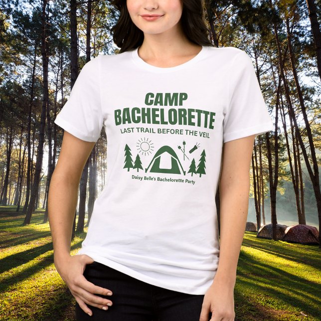 Camiseta Fim de Semana de Despedida de Solteira do Acampame (Criador carregado)