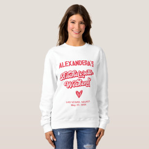 Camiseta Fim de semana de festa cor-de-rosa e vermelho para