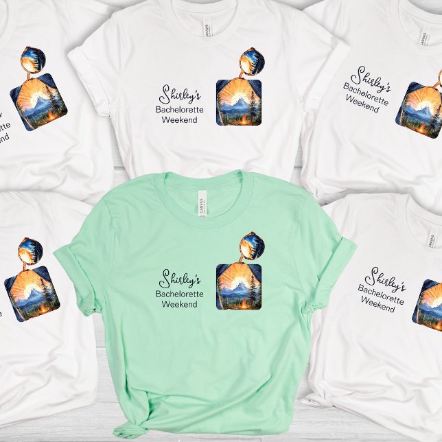 Camiseta Fim de Semana de Garotas Solteiras no Acampamento  (Criador carregado)