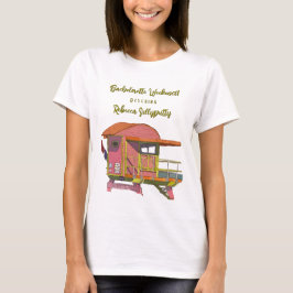 Camiseta Fim de Semana de Solteira Vibes de Salvavidas Rosa
