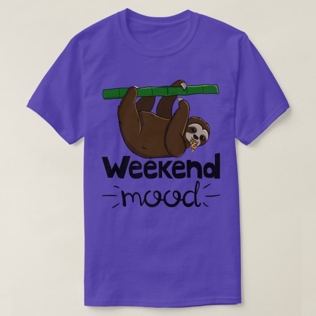 Camiseta Fim De Semana Engraçado Cabeça Sonolenta Preguiços (Frente do Design)
